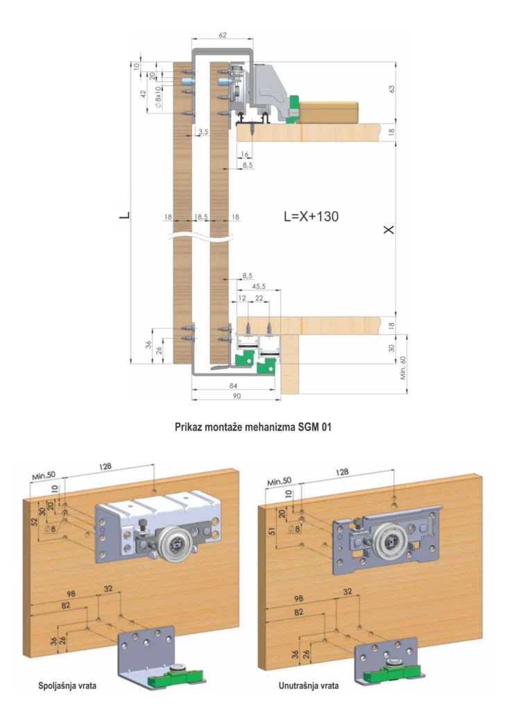 SGM 01 usporivači za vrata – 60kg