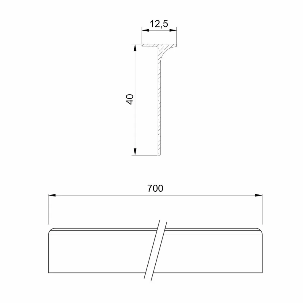 T-09 40mm profil AL CRNA