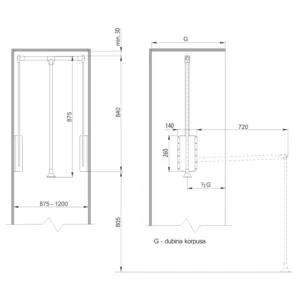 UP lifter 87.5-120cm antracit – GTV