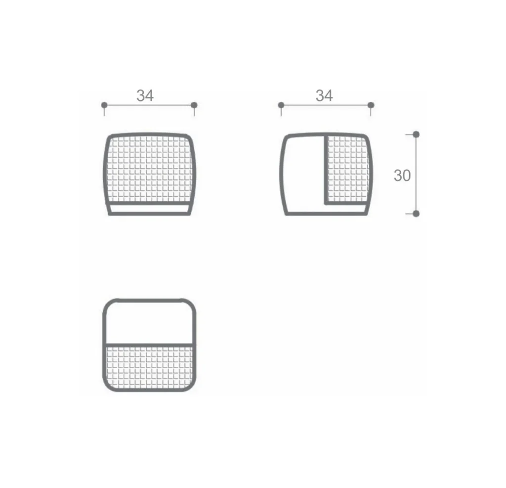 VO Odbojnik 34×34 NB-P6-30mmTM